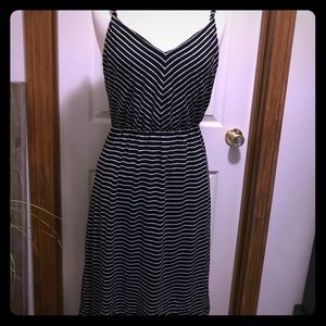 Striped Twisted Strap Dress